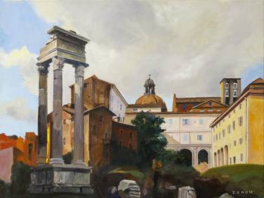 Saatchi Art Artist Zenon Nowacki; Paintings, “Rome, view of the remains of the temple of Apollo” #art