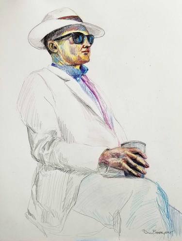 Original Figurative Men Drawing by Jill Baker