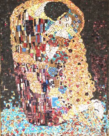 The Kiss by Klimt (Mosaic Glass) thumb