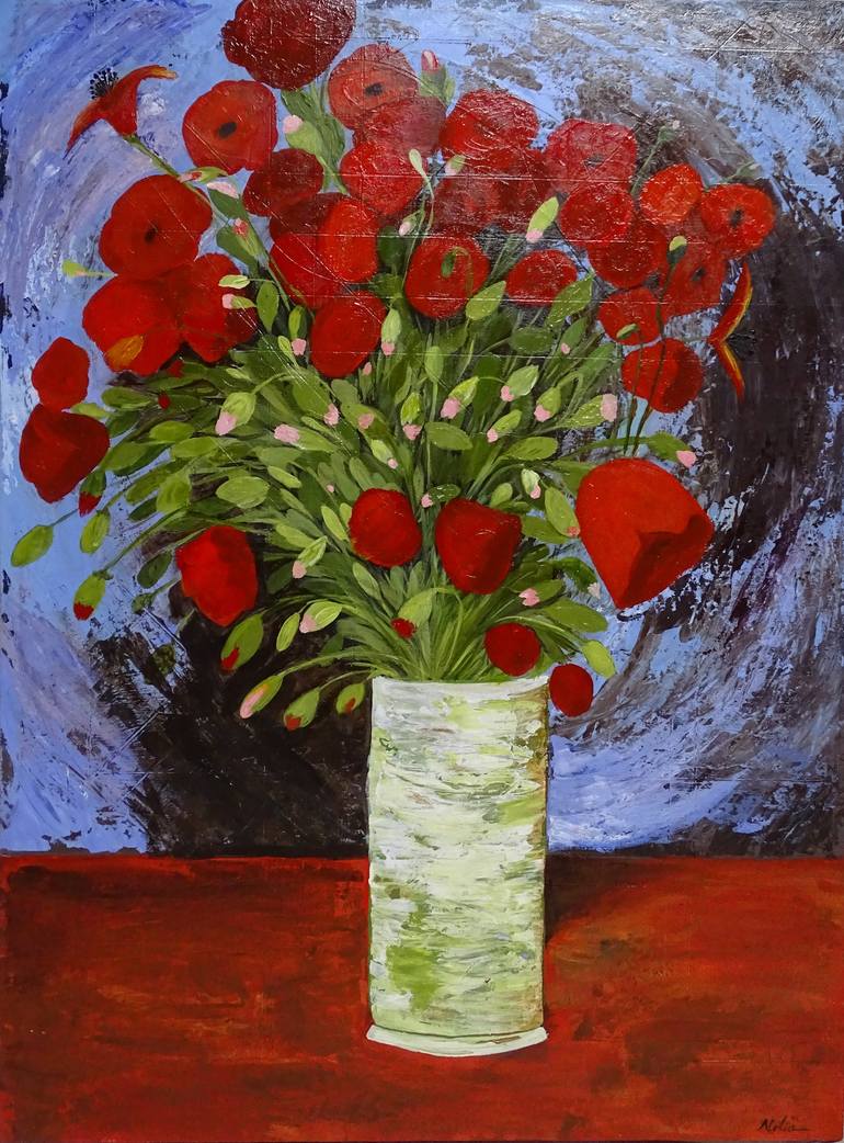 Passionate About Poppies Painting By Nelia Campos 