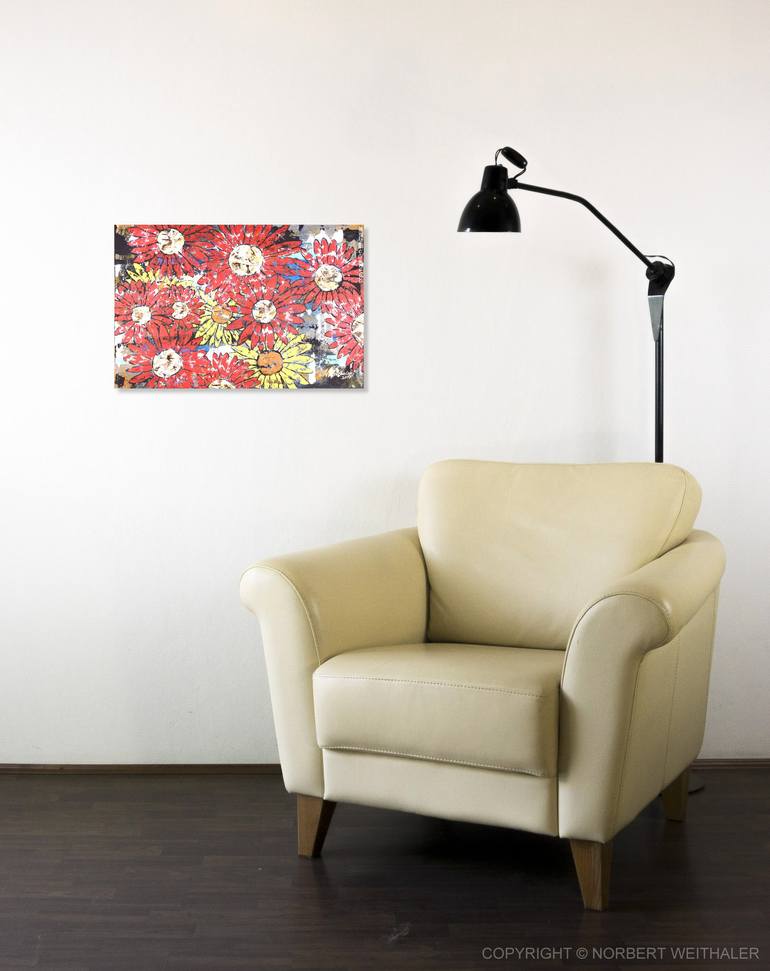 Original Abstract Floral Painting by Norbert Weithaler