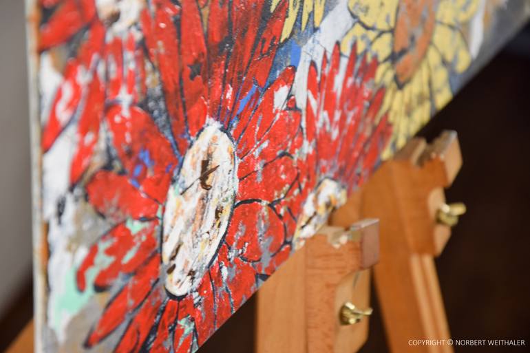 Original Abstract Floral Painting by Norbert Weithaler