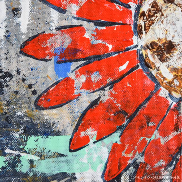 Original Abstract Floral Painting by Norbert Weithaler