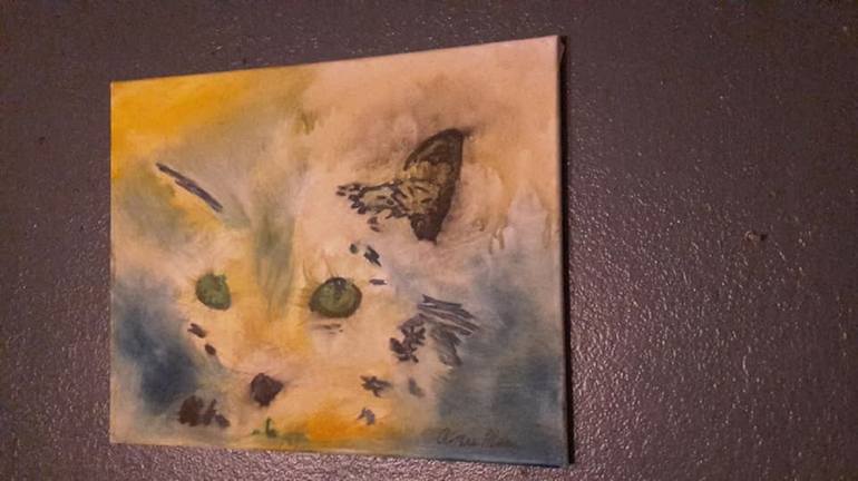 Original Abstract Cats Painting by aimee melton