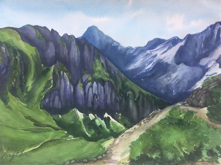 Bavarian Alps Painting by Angela Andjela Radivojevic | Saatchi Art