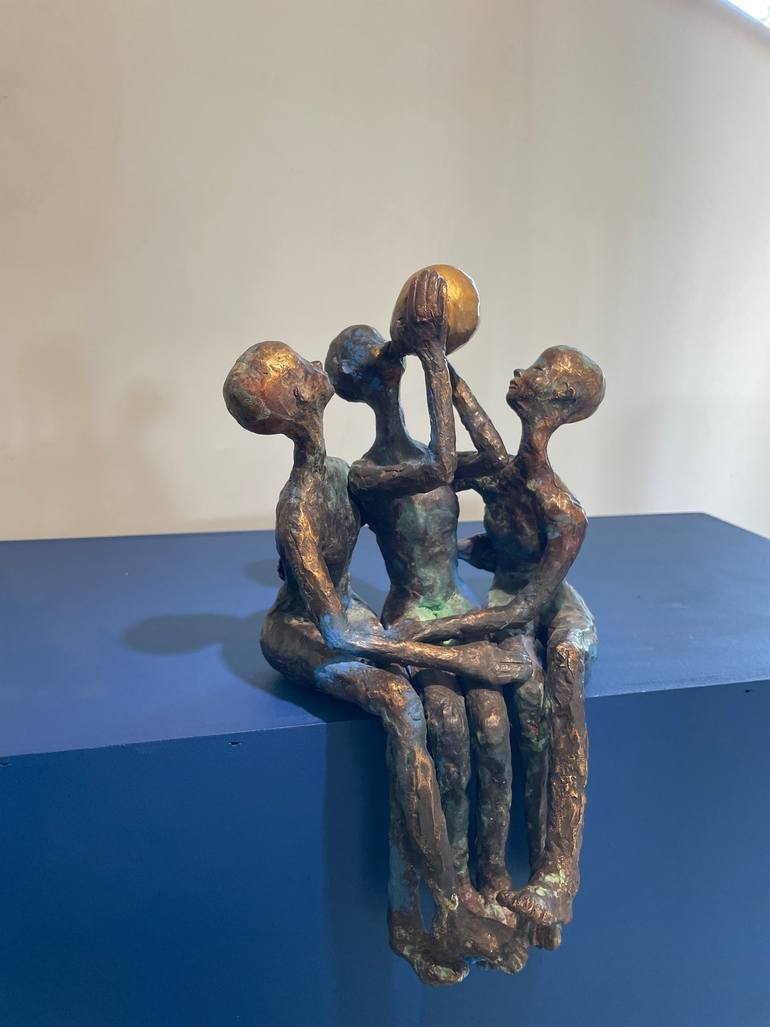 Original Figurative People Sculpture by Lamia Fakhoury