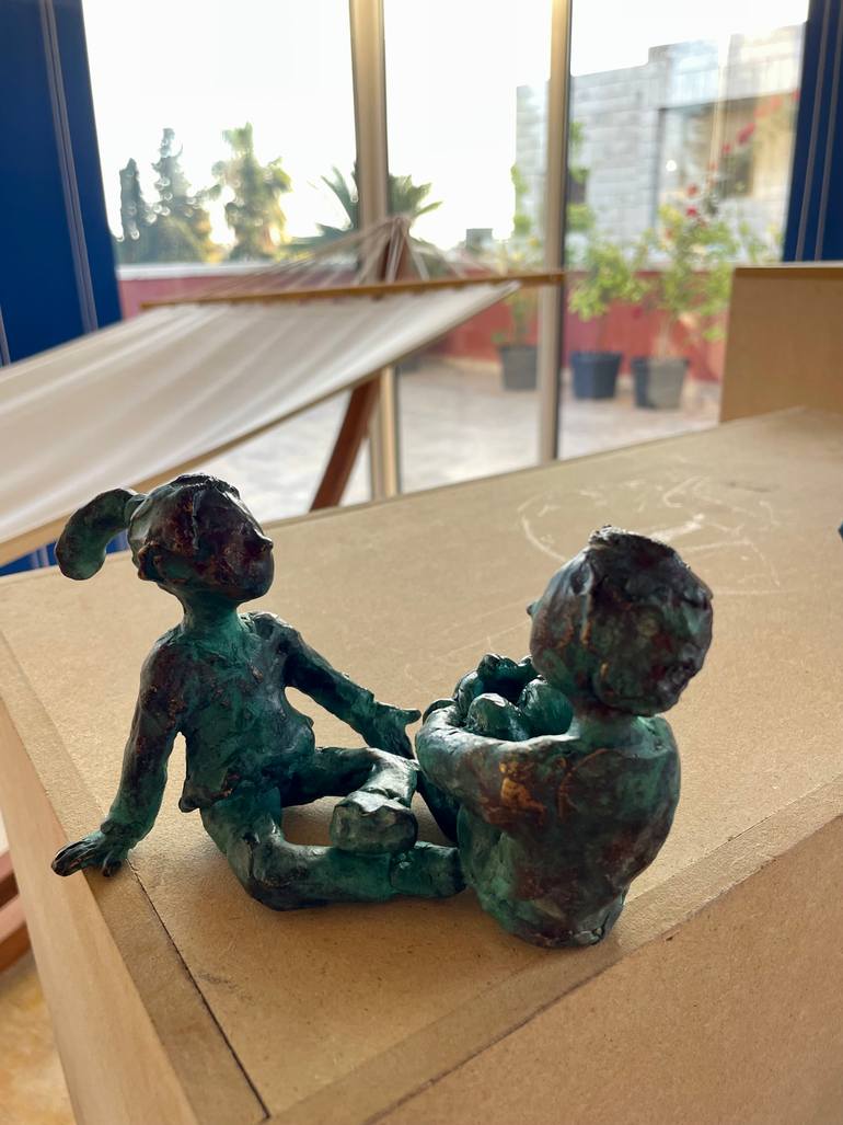 Original Figurative People Sculpture by Lamia Fakhoury