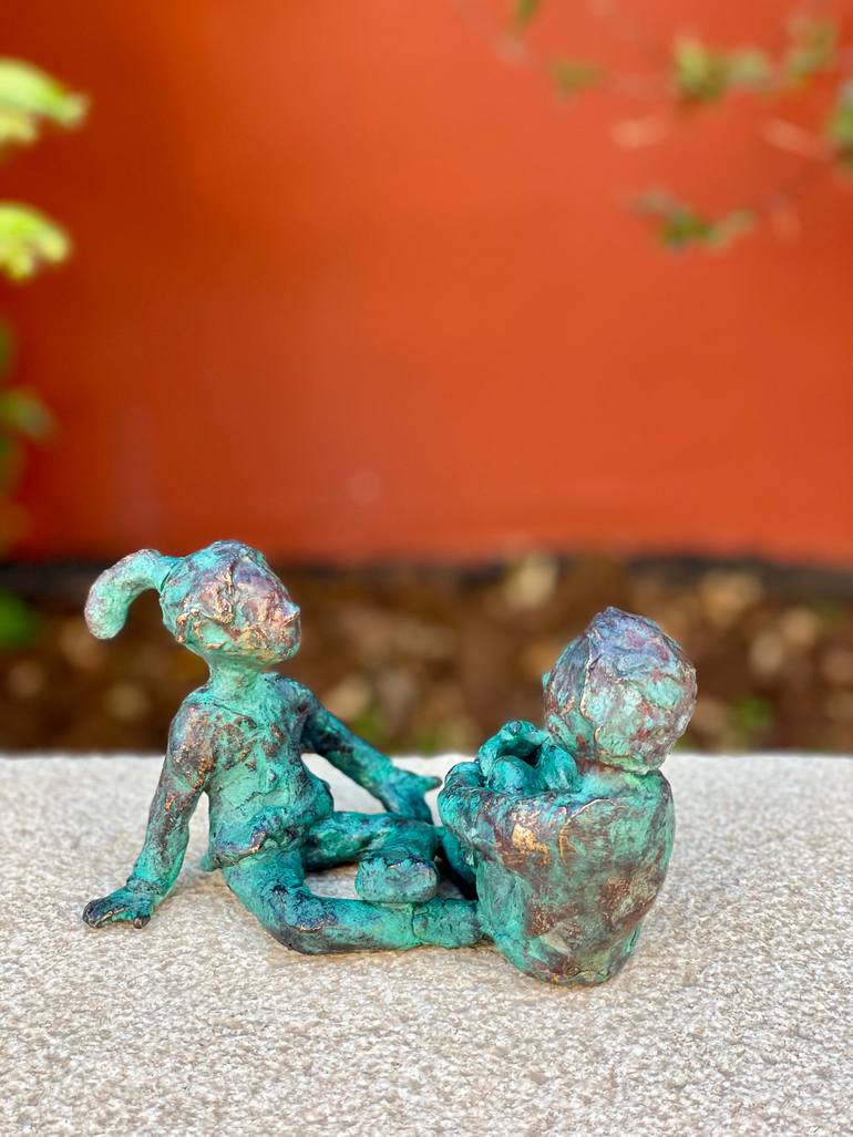 Original Figurative People Sculpture by Lamia Fakhoury