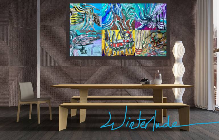 Original Abstract Expressionism Abstract Painting by The Fire Artist - Mc Winterlude