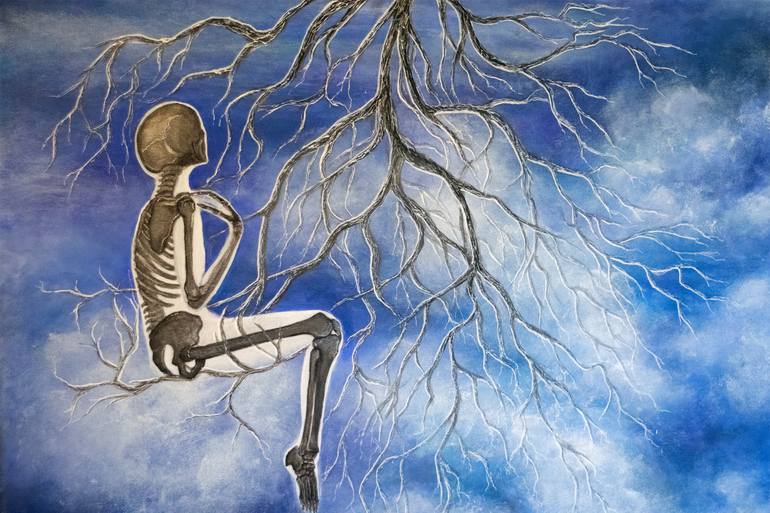 Original Surrealism Landscape Painting by Diana Teaca