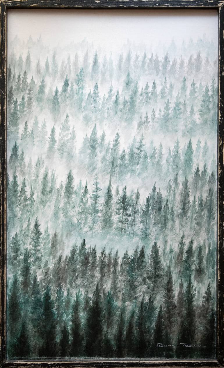 Foggy Forest Painting By Diana Teaca Saatchi Art