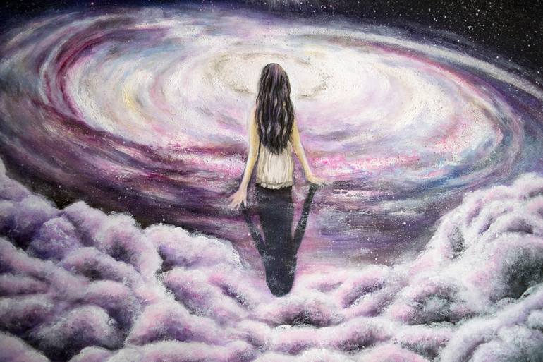 Original Expressionism Outer Space Painting by Diana Teaca