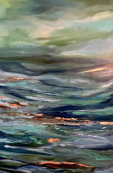 Original Abstract Seascape Painting by Nicole Kamb