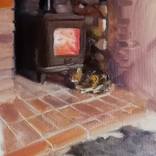 Cat and fire by Rosemary Burn
