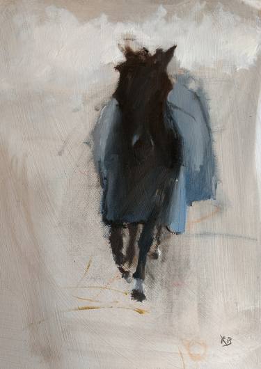 Horse in a blue coat thumb