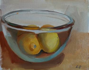 Lemons in a glass bowl thumb
