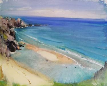 Original Figurative Beach Paintings by Rosemary Burn