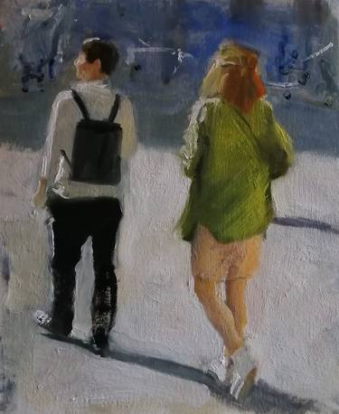Chasing shadows (oil sketch from Florence) thumb