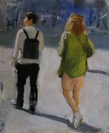 Original Impressionism People Paintings by Rosemary Burn