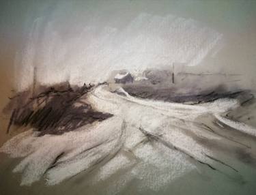 Original Expressionism Landscape Drawings by Rosemary Burn