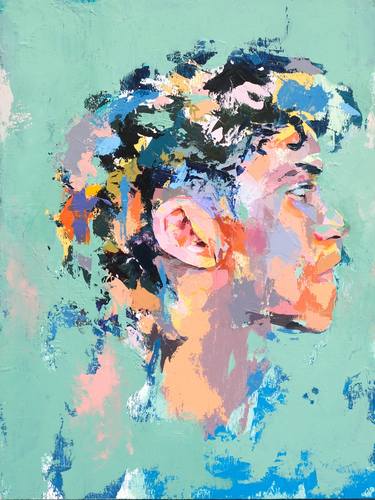 Original Abstract Expressionism Portrait Paintings by Roberto Almarza