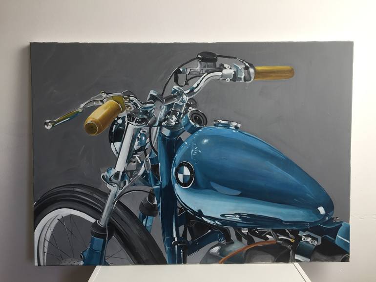 Original Conceptual Motorcycle Painting by Alisa Shem