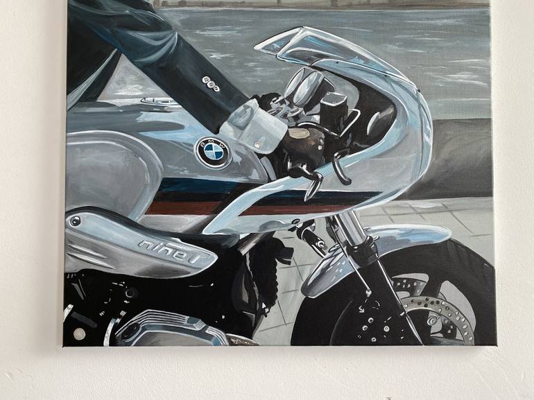 Original Figurative Motorcycle Painting by Alisa Shem