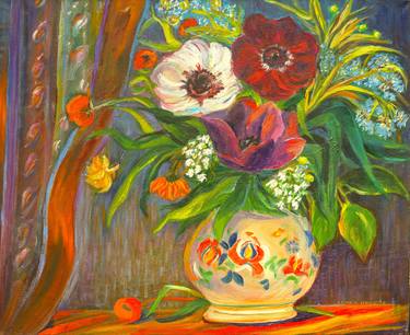 Original Fauvism Floral Paintings by Anna Lipowicz