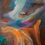 In this new series of works, I wanted to combine a linear basis with spontaneous painting. That is, first I played with strings that I attached to the canvas with the help of acrylic (they created the basis of the composition, and also they created volume), and then I covered the composition with a copious amount of paint, often several layers.