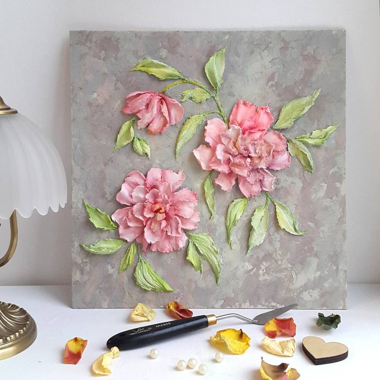 Original Impressionism Floral Sculpture by Olga Grigorevykh