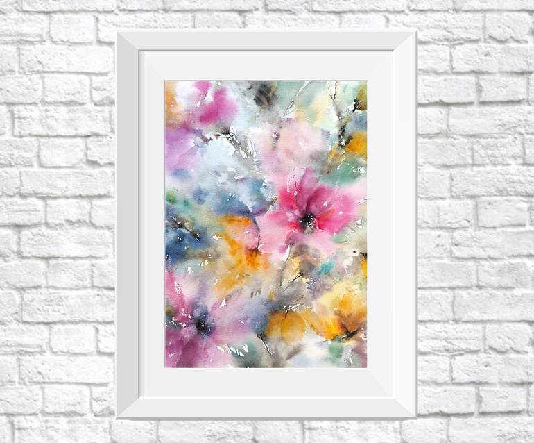 Original Abstract Floral Painting by Olga Grigorevykh