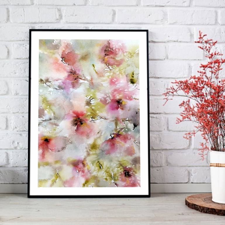 Original Abstract Floral Painting by Olga Grigorevykh