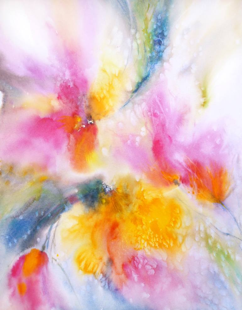 Flower rainbow Painting by Olga Grigorevykh | Saatchi Art