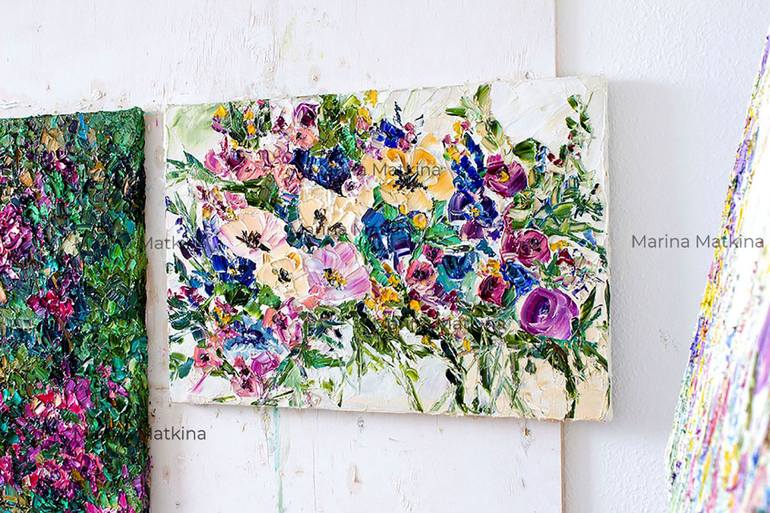 Original Abstract Floral Painting by Marina Matkina