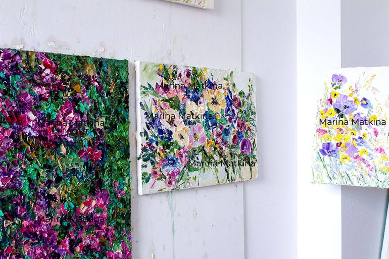 Original Abstract Floral Painting by Marina Matkina