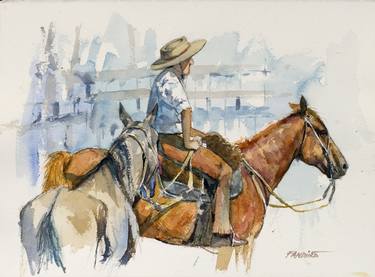 Print of Figurative Horse Paintings by Carlos Fandiño