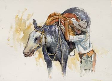 Original Illustration Horse Paintings by Carlos Fandiño