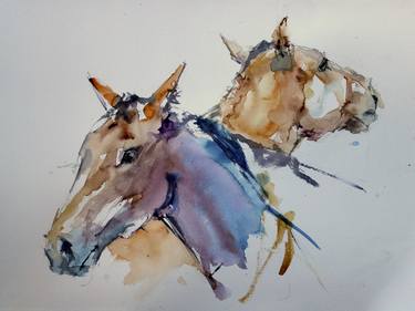 Original Illustration Horse Paintings by Carlos Fandiño