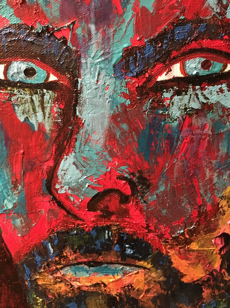 Original Abstract Expressionism Men Painting by Vicky Andriotis