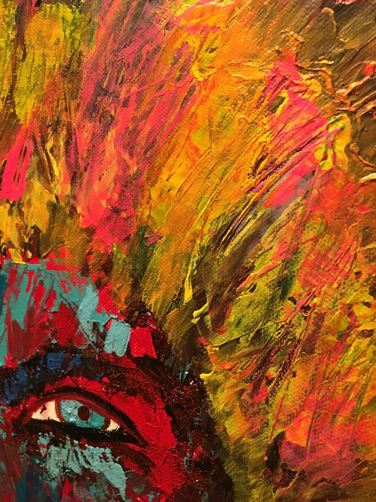 Original Abstract Expressionism Men Painting by Vicky Andriotis
