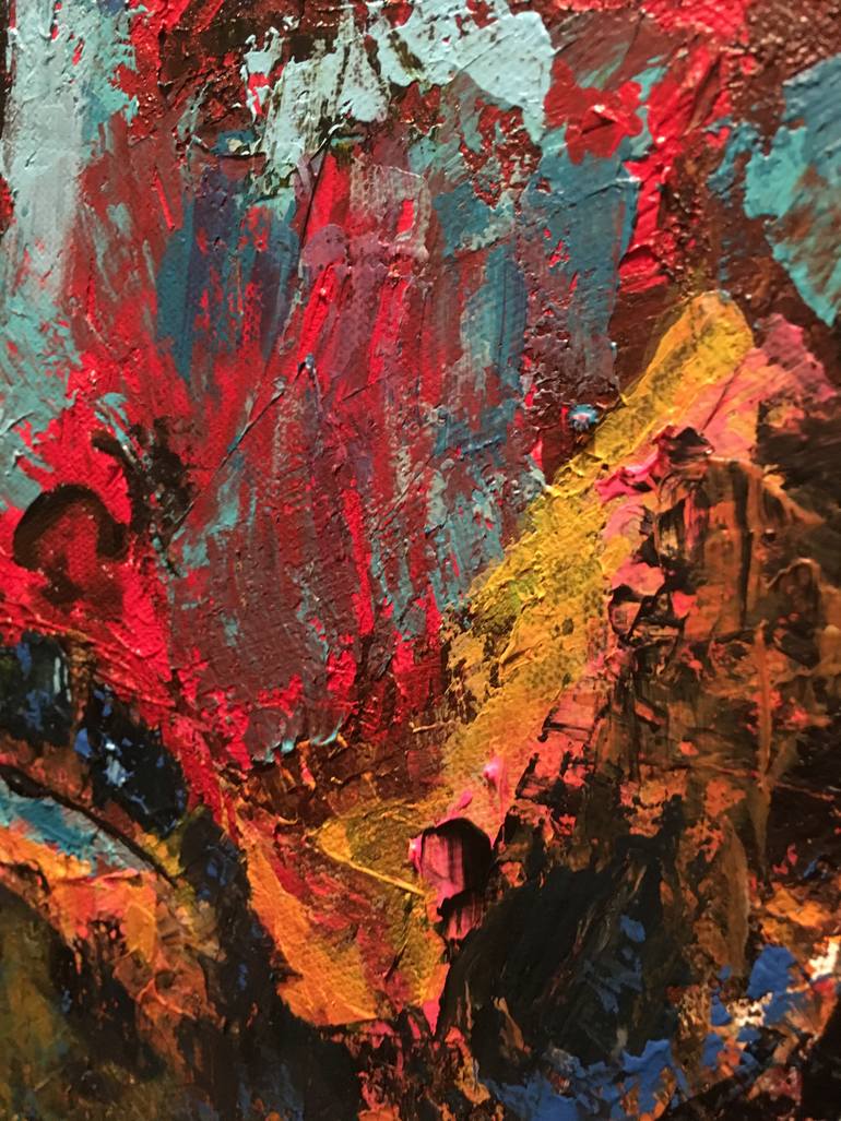 Original Abstract Expressionism Men Painting by Vicky Andriotis