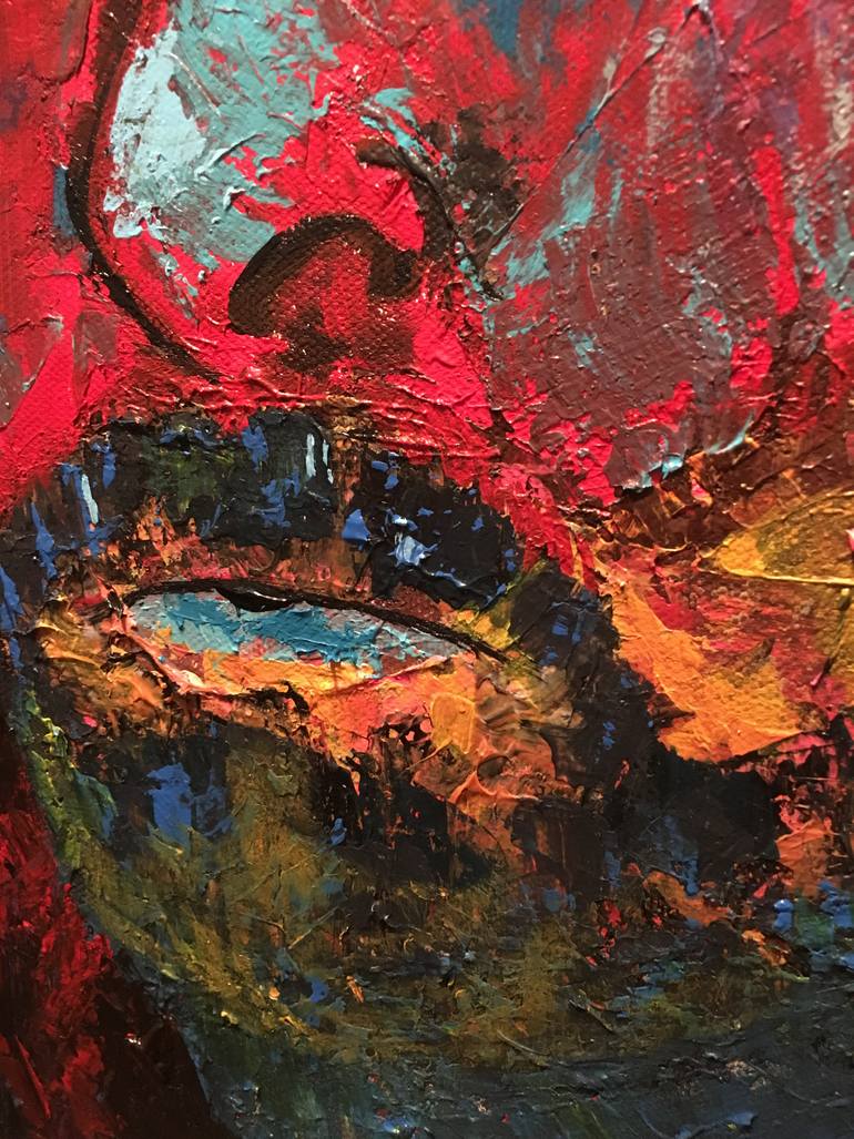 Original Abstract Expressionism Men Painting by Vicky Andriotis