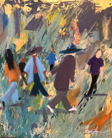 Original Abstract People Paintings by Vicky Andriotis