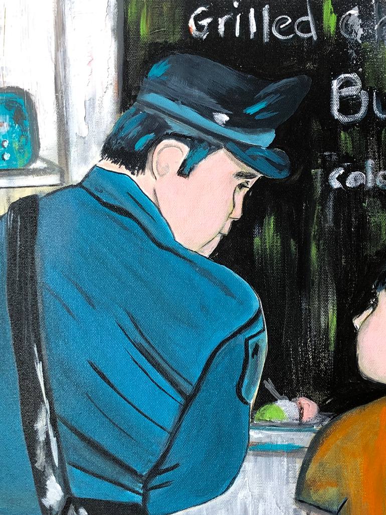 Original Expressionism People Painting by Vicky Andriotis