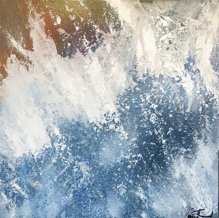 Original Abstract Expressionism Beach Painting by Vicky Andriotis