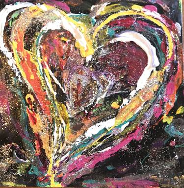 Original Abstract Expressionism Love Collage by Rebecca Both