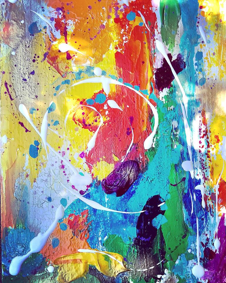 Paint Splatter Abstract Painting 29 by Bob Smerecki
