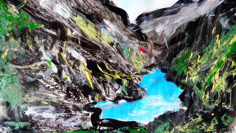 Original Expressionism Landscape Painting by Michel Tabanou
