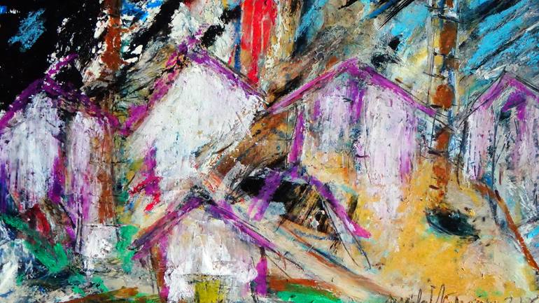 Original Abstract Expressionism Landscape Painting by Michel Tabanou