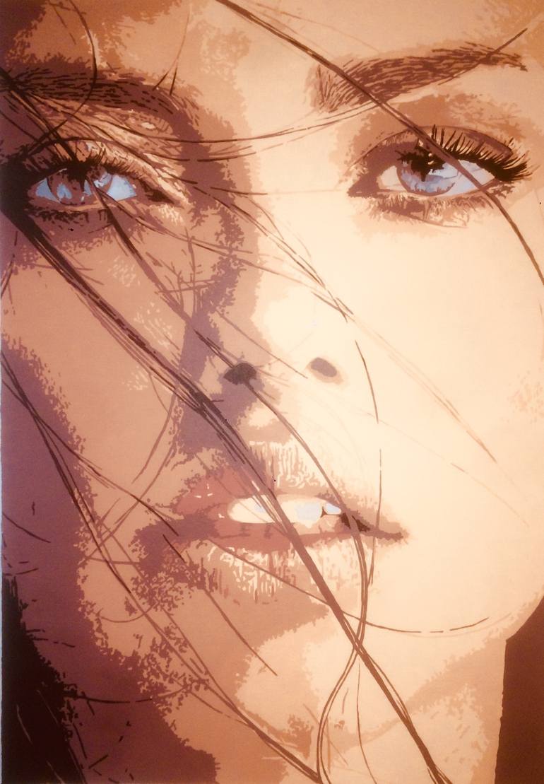 VS Adriana Lima -Close up Painting by Gabriel Foglia | Saatchi Art